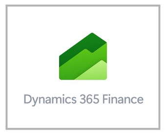 Logo of Microsoft Dynamics 365 Finance with green geometric icon and text