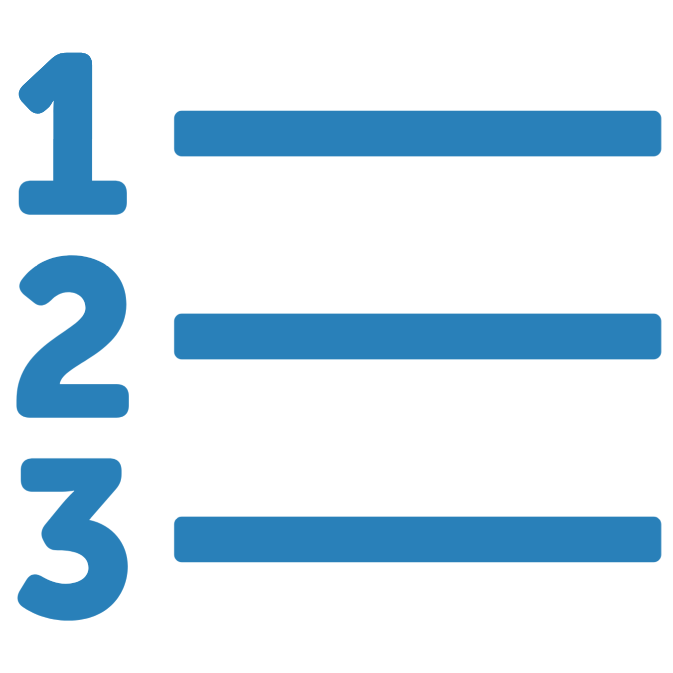Numbered task list icon for maintenance tasks