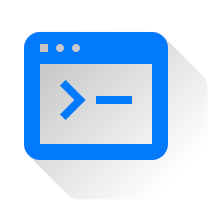 command line icon in blue square