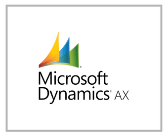 Microsoft Dynamics AX logo with colorful abstract shape above the text.