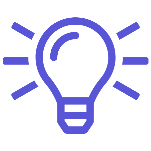 Lightbulb icon symbolizing smart, data-driven decision-making for production planning.