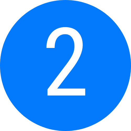 Blue circular icon with a white number 2 in the center.