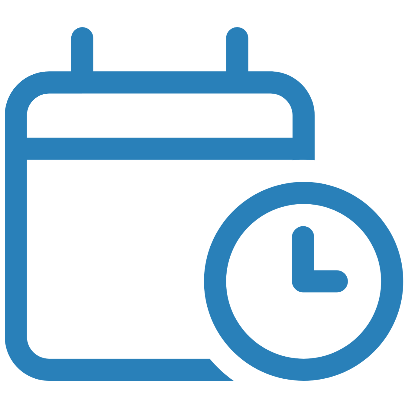 Calendar and clock icon symbolizing scheduled maintenance and reduced equipment downtime.”