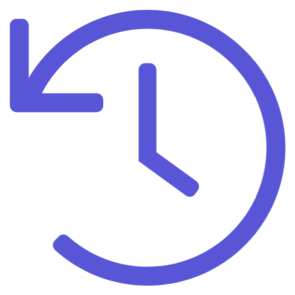 Clock symbol representing flexible production scheduling and the ability to rearrange orders.