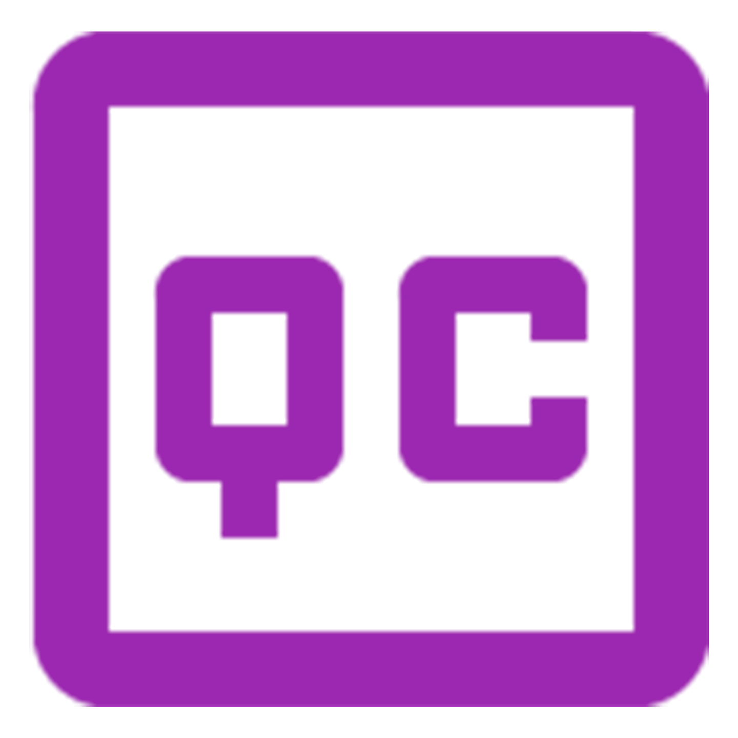Purple and black Greek letter Lambda surrounded by a stylized purple square frame.