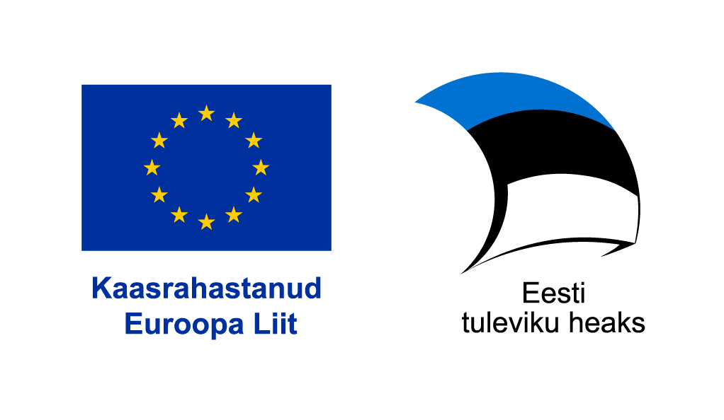 Logos of European Union with flag and Estonian slogan
