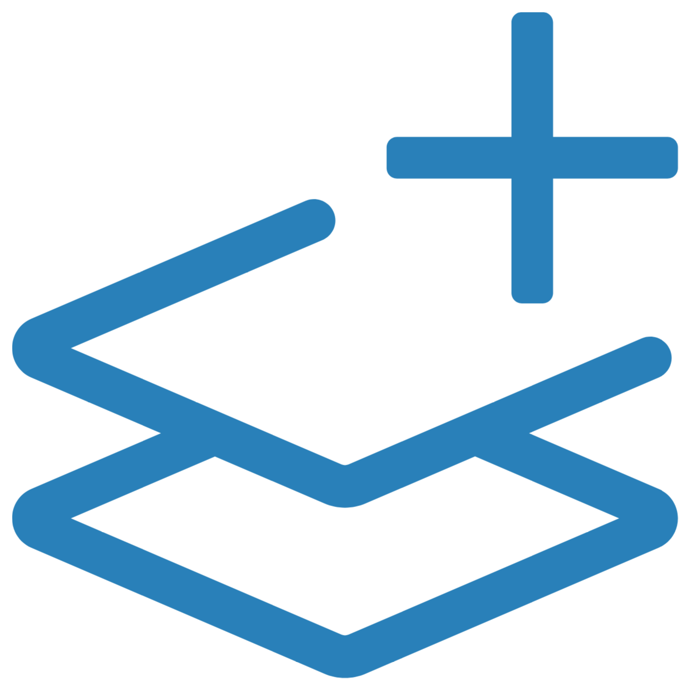 Inventory icon showing stacked layers with a plus symbol.