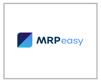MRPeasy logo featuring a blue and purple geometric icon with the text 'MRP easy'.