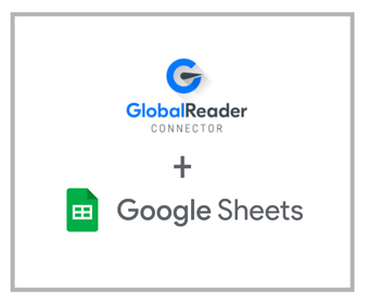 Logo of GlobalReader Connector and Google Sheets