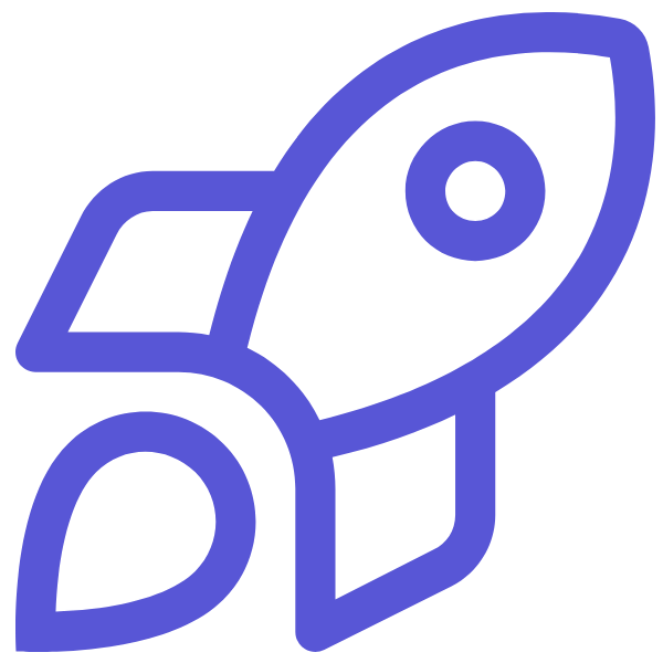 Icon of a rocket illustrating a quick and smooth transition from excel to our software